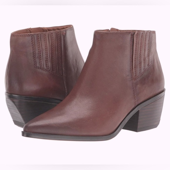 Franco Sarto Women's Spur Brown Leather Pointed Toe Ankle Boot Size 9 New - Picture 6 of 12